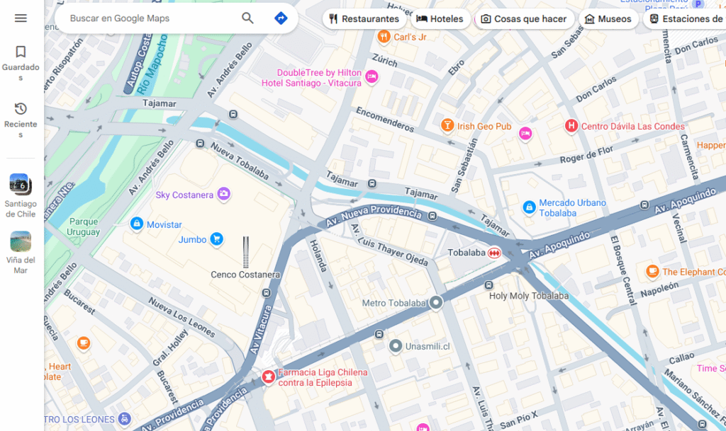 Captura de pantalla de Google Maps (sitio web)